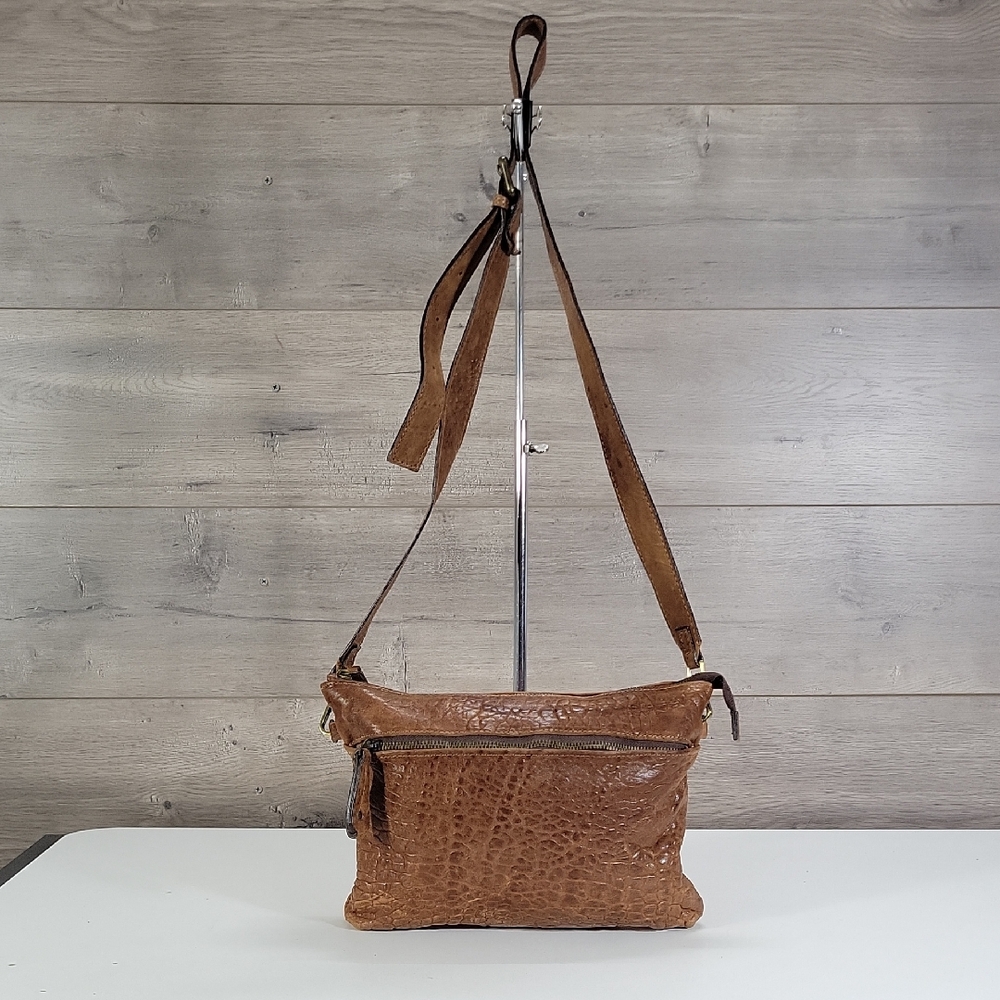 Maxon Italian Brown Leather Crossbody Bag